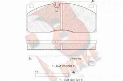 R BRAKE rb1078111 -  Комплект тормозных колодок, дисковый тормоз